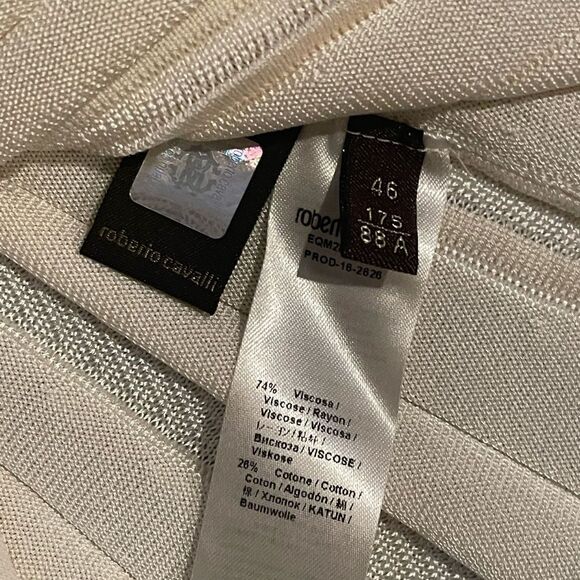 Roberto Cavalli Cream Knit Pleated Skirt US 10 - Picture 7 of 11